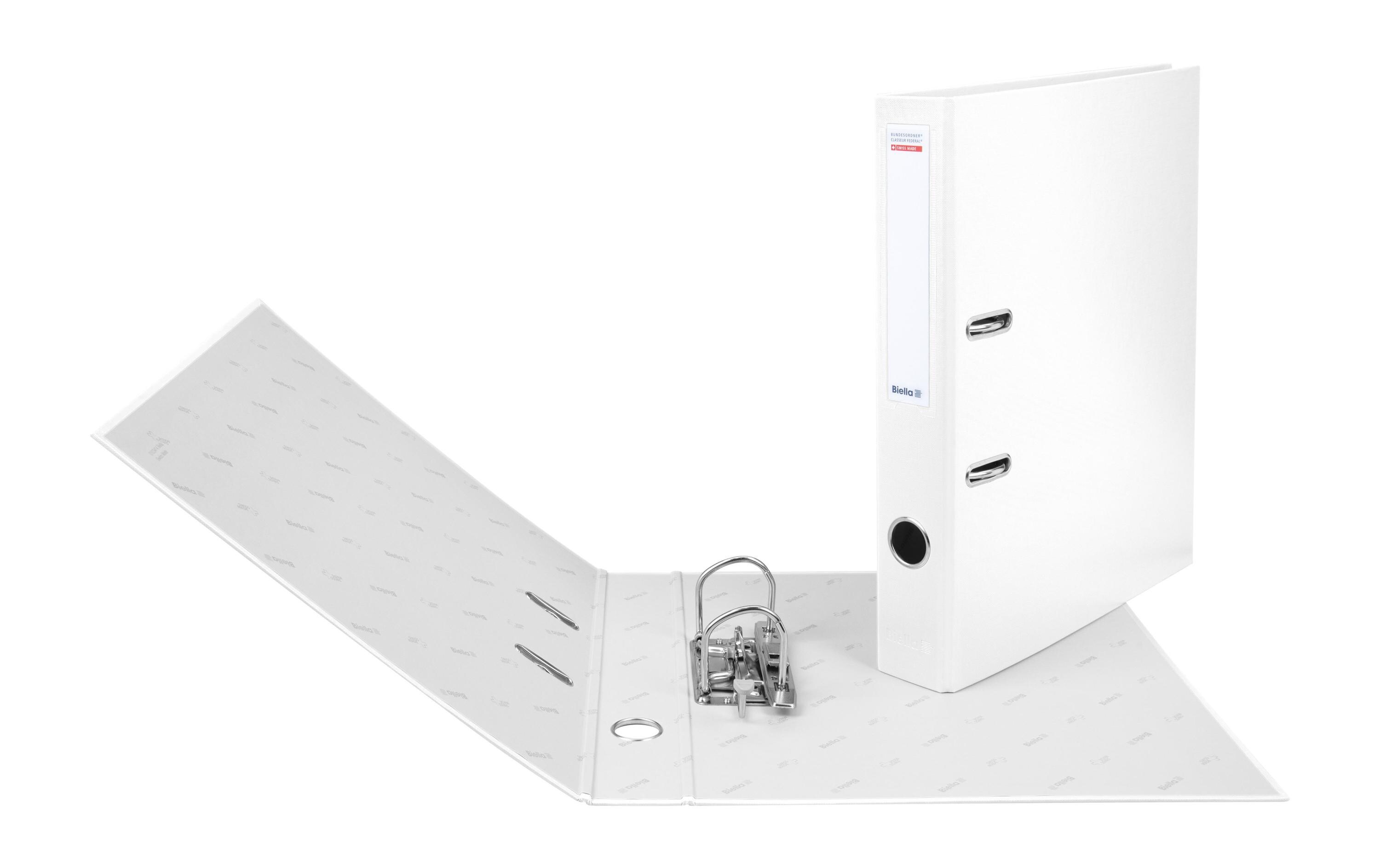 Bundesordner A4 4 cm, WeissMit Hebelmechanik Strong und mit Druck-Niederhalter
