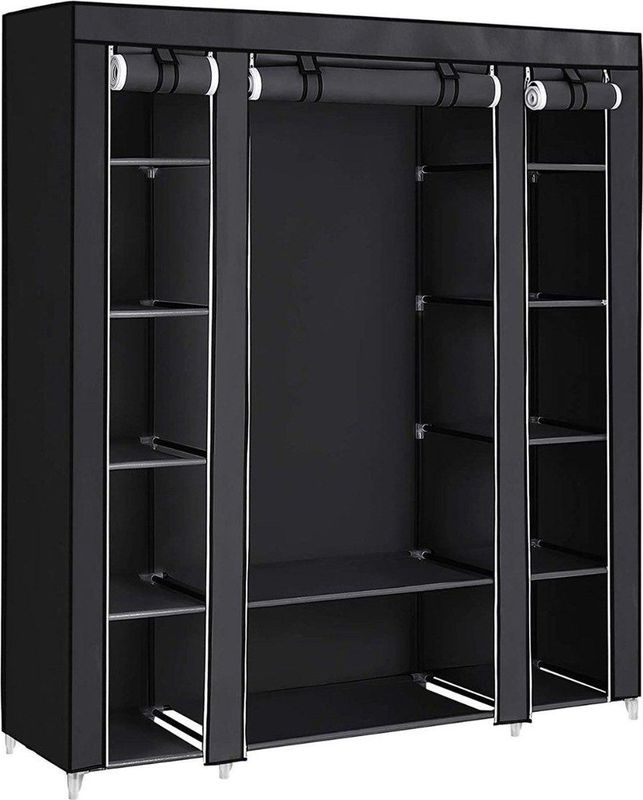 CaliCosy - Draagbare Kledingkast - Zwart - Opvouwbaar - Grote Capaciteit - 45 x 150 x 175 cm