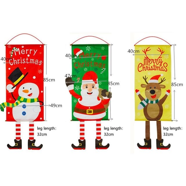 Glædelig jul Flag Xmas hængende banner dørdekoration