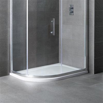 Eastbrook Volente douchebak 100x80cm links kwartrond composiet wit