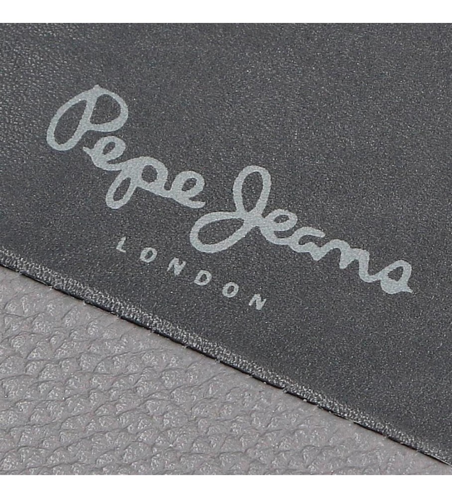 Carteira dupla de couro preta da Pepe Jeans