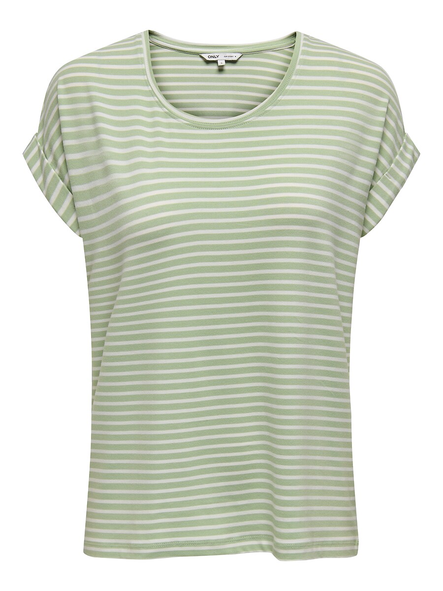 SOMENTE<br>Camiseta com listras finas, mangas curtas
