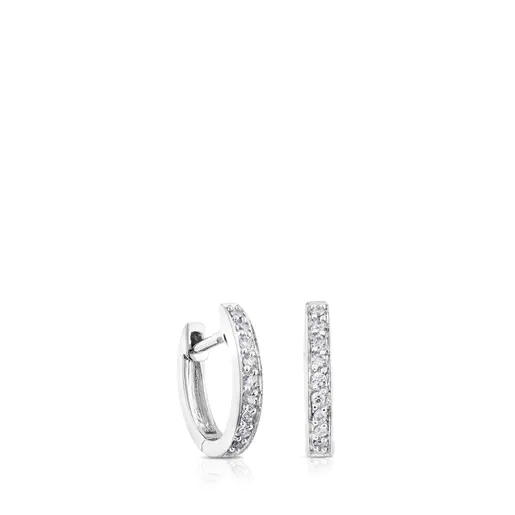 Brincos de argola Les Classiques em ouro branco e diamantes