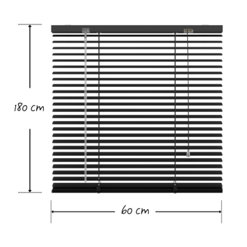 KARWEI aluminium jaloezie 25 mm matzwart (kleurnr. 320) 60x180 cm (bxh)