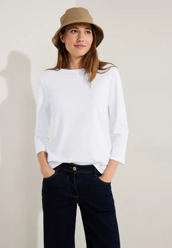 Basic T-Shirt in Unifarbe - White