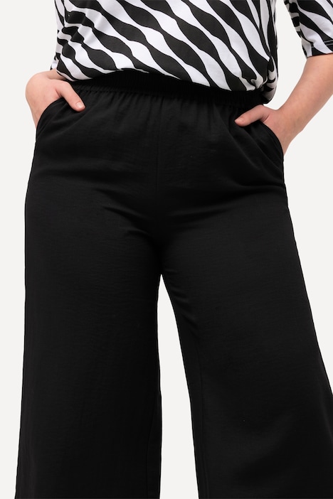 Culotte, wadenlang, weites Bein, Elastikbund