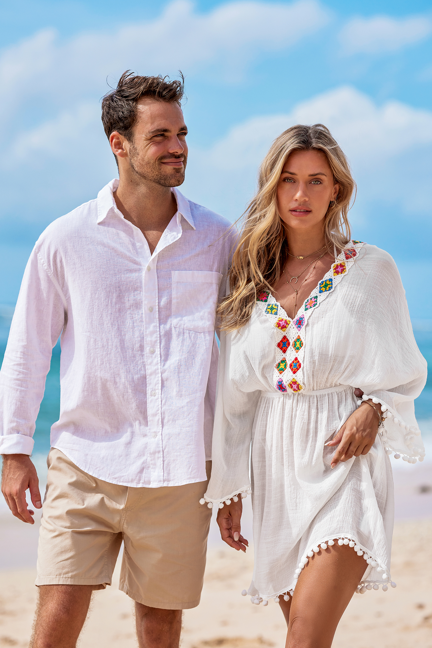 Jupe mini avec taille à smocks à nouer blanche