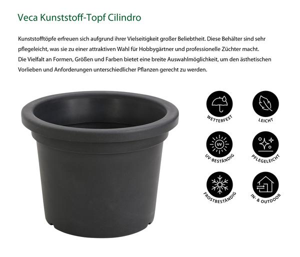 Veca Kunststoff-Topf Cilindro, rund