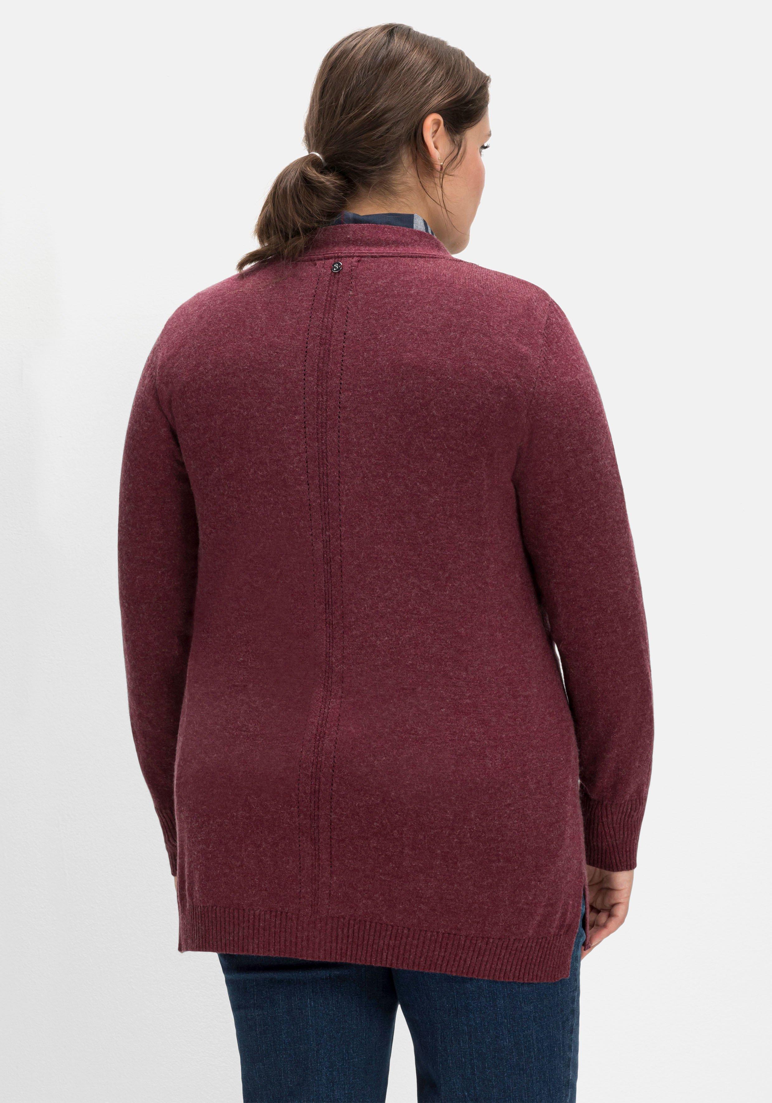 Strickjacke mit Kaschmir, Ajourstrick hinten