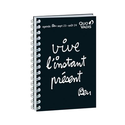 Agenda à spirale Ben - 1 jour par page - 12 x 17 cm - vive l'instant présent - Quo Vadis