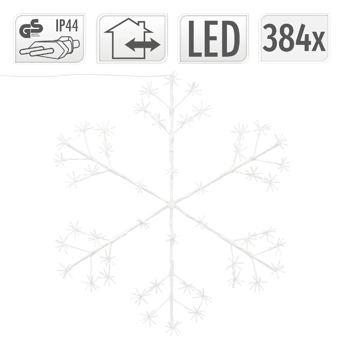 ECD Germany Décoration LED Flocon de neige