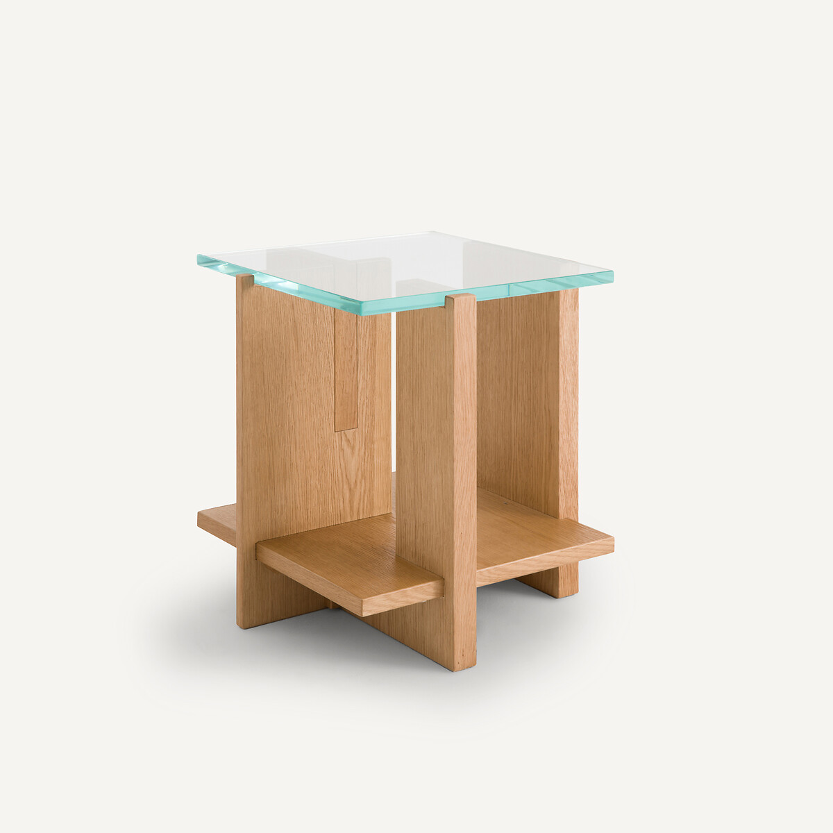 AM.PM<br>Mesa lateral de carvalho e vidro temperado, Laby