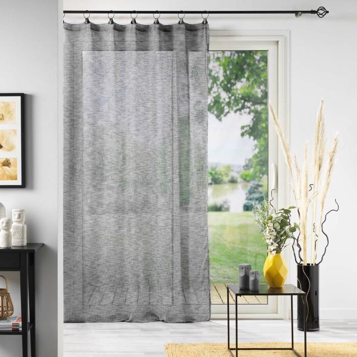 PANNEAU A ANNEAUX 140X240CM TISSE LINKA ANTHRACITE