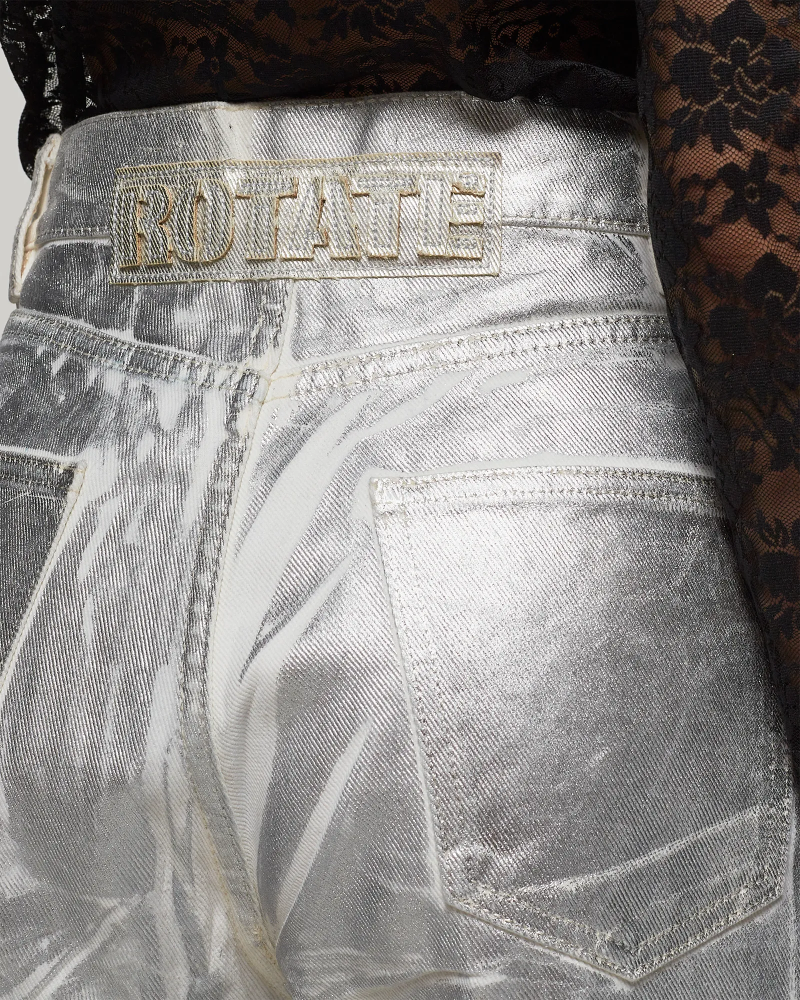 ROTATE Birger Christensen Coated Denim Pants