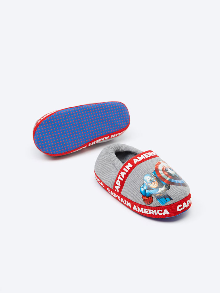 Pantufas do Capitão América da Marvel - Cinza Claro