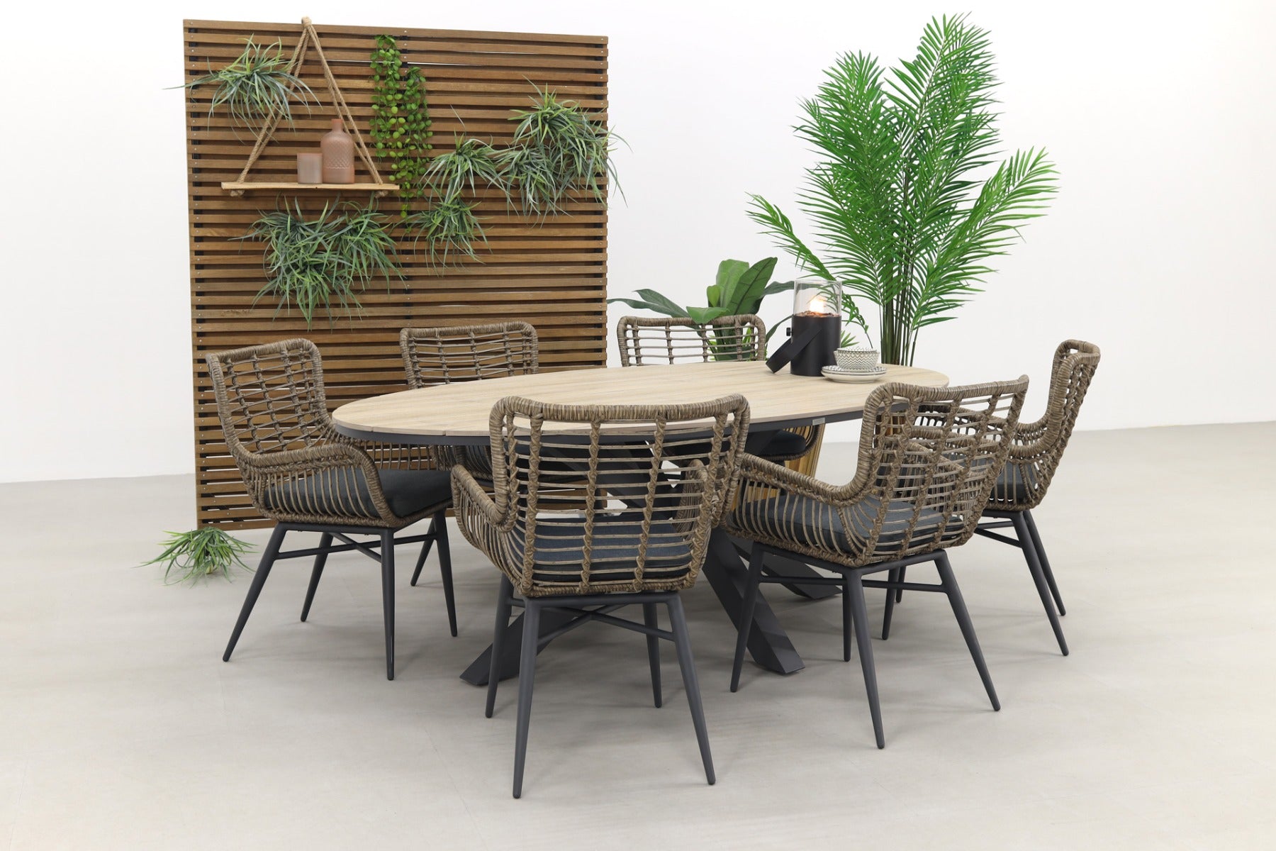 Garden Impressions Jasmine Natural|Edison 220x115 cm. - ovale tuinset