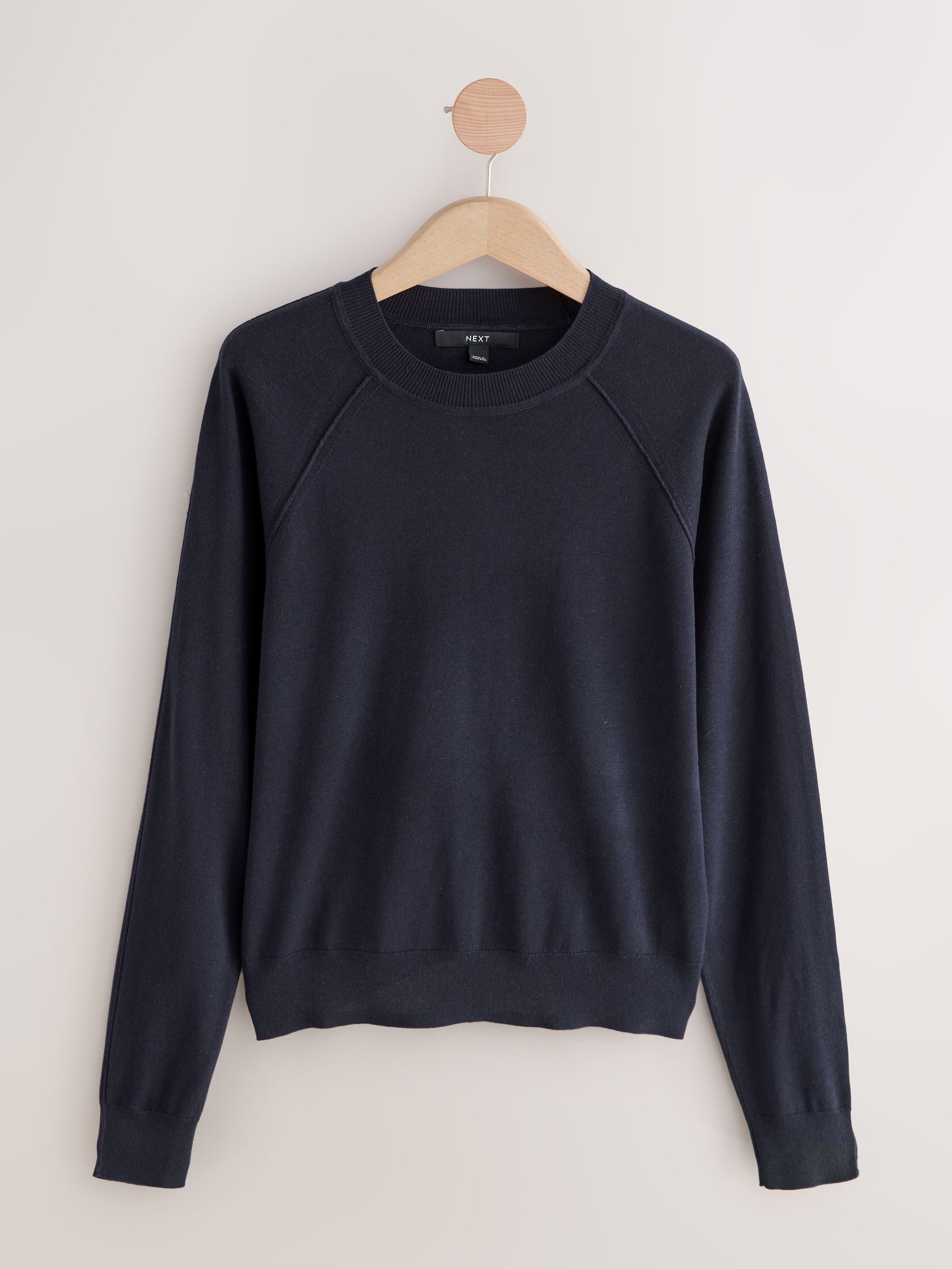 Donkerblauw - Soft Touch Ronde hals Katoen Rijke Trui