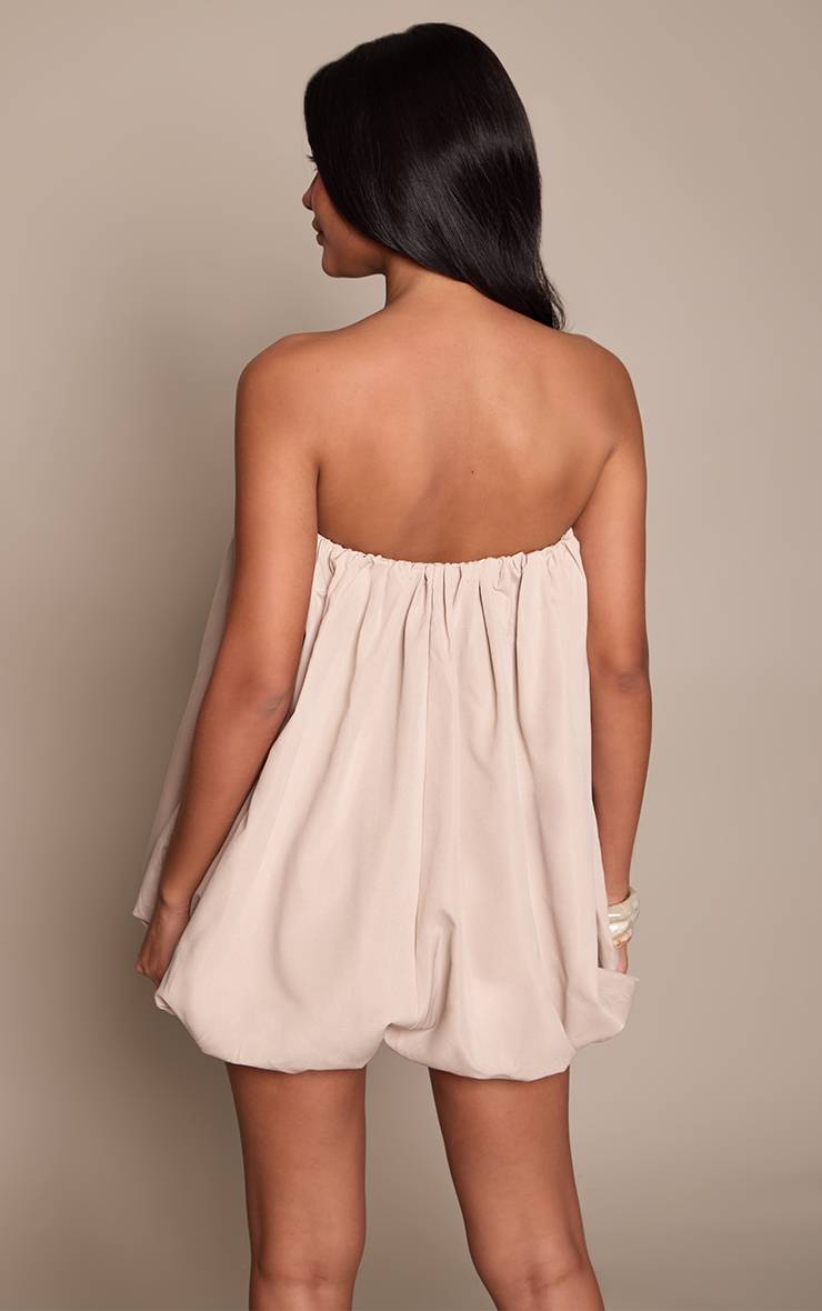Gris Pierre Combishort Bandeau En Mousseline À Silhouette Bouffante