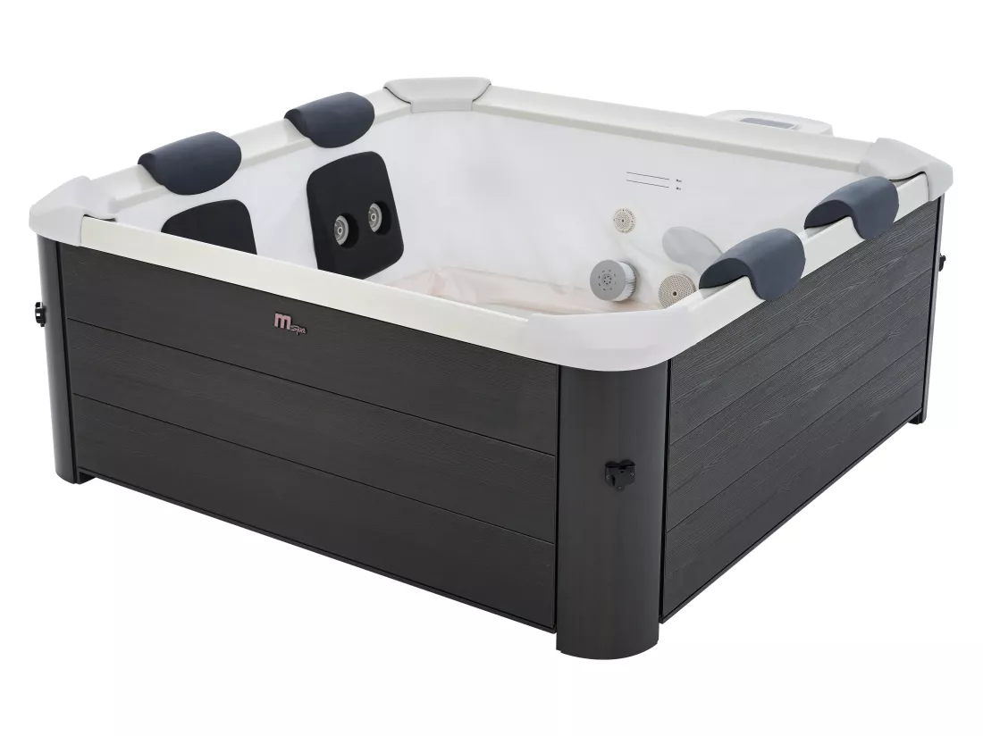 Spa semi-rigide MSpa 6 places gris anthracite avec LED et accessoires -128 jets - L160 x l160 x H65 cm - NAPUKA