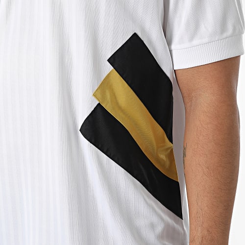Maillot De Foot Col V Juventus Icon HS9807 Blanc Doré