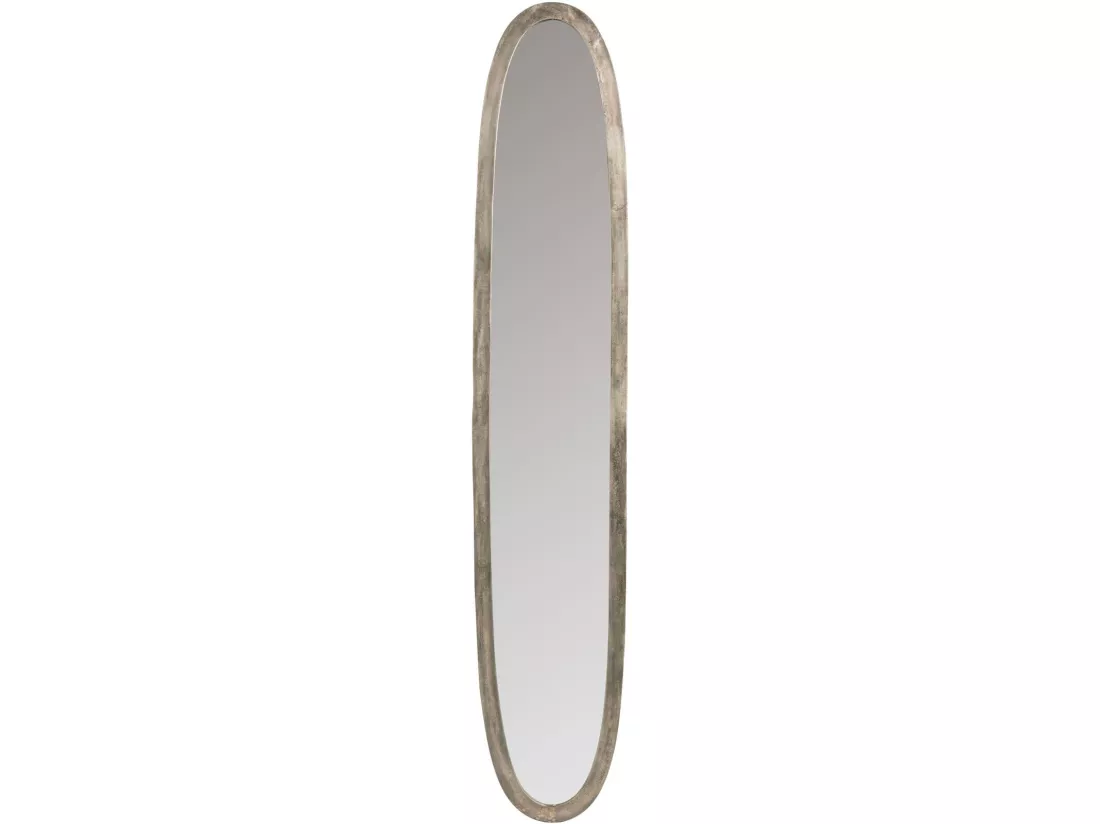 Miroir ovale aluminium antique gris large blackheath