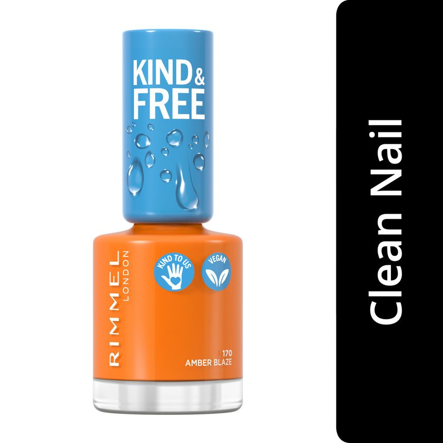 Rimmel London Kind & Free Clean Cosmetics Nail Polish 170 Amber Blaze 8ml
