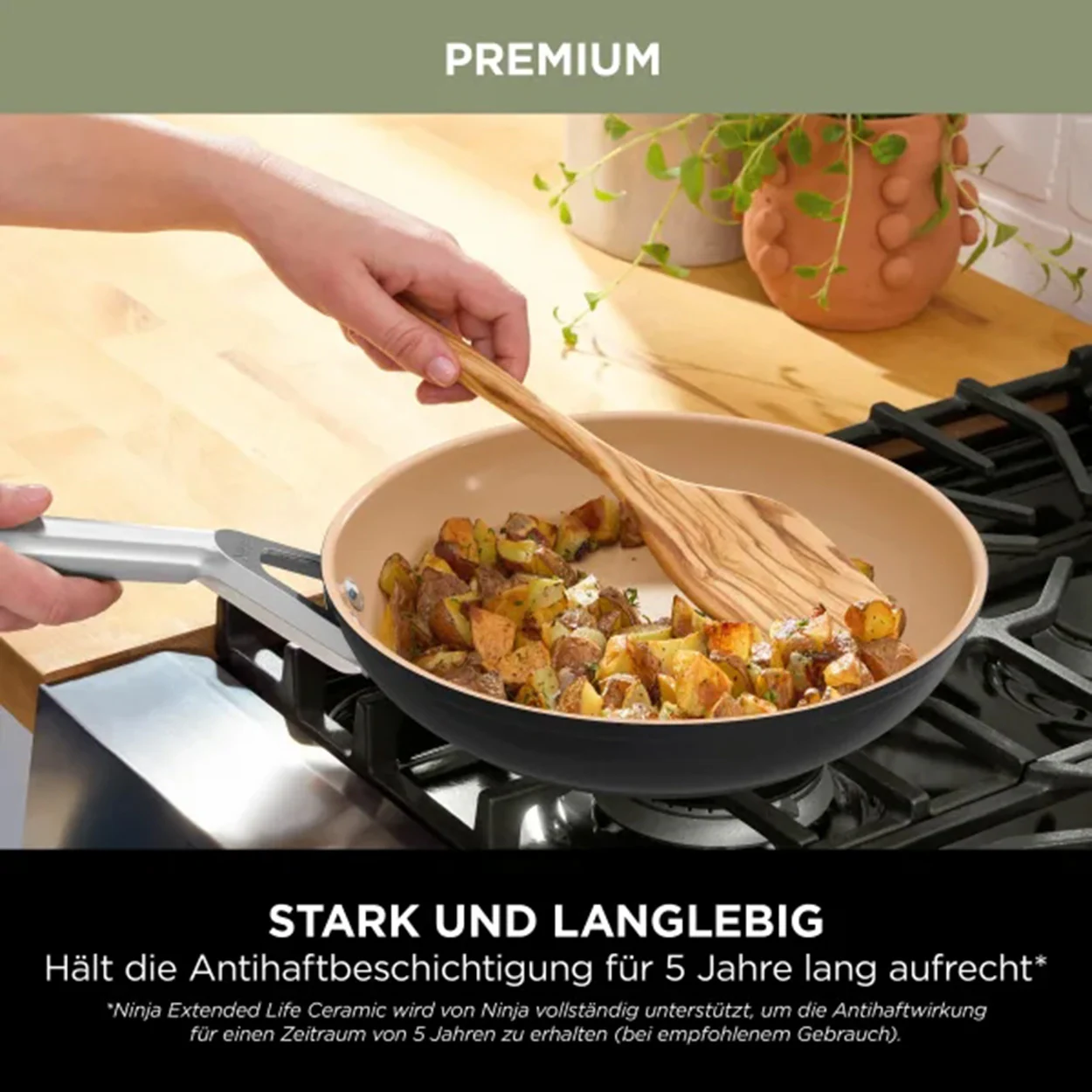 Ninja Premium Keramik-Sauteuse 26 cm grau Bratpfanne