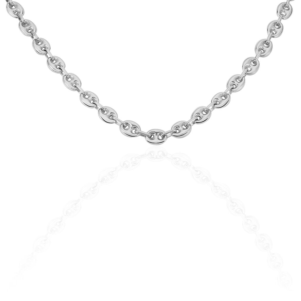 Collier Carrus Maille Grain De Cafe Argent Blanc