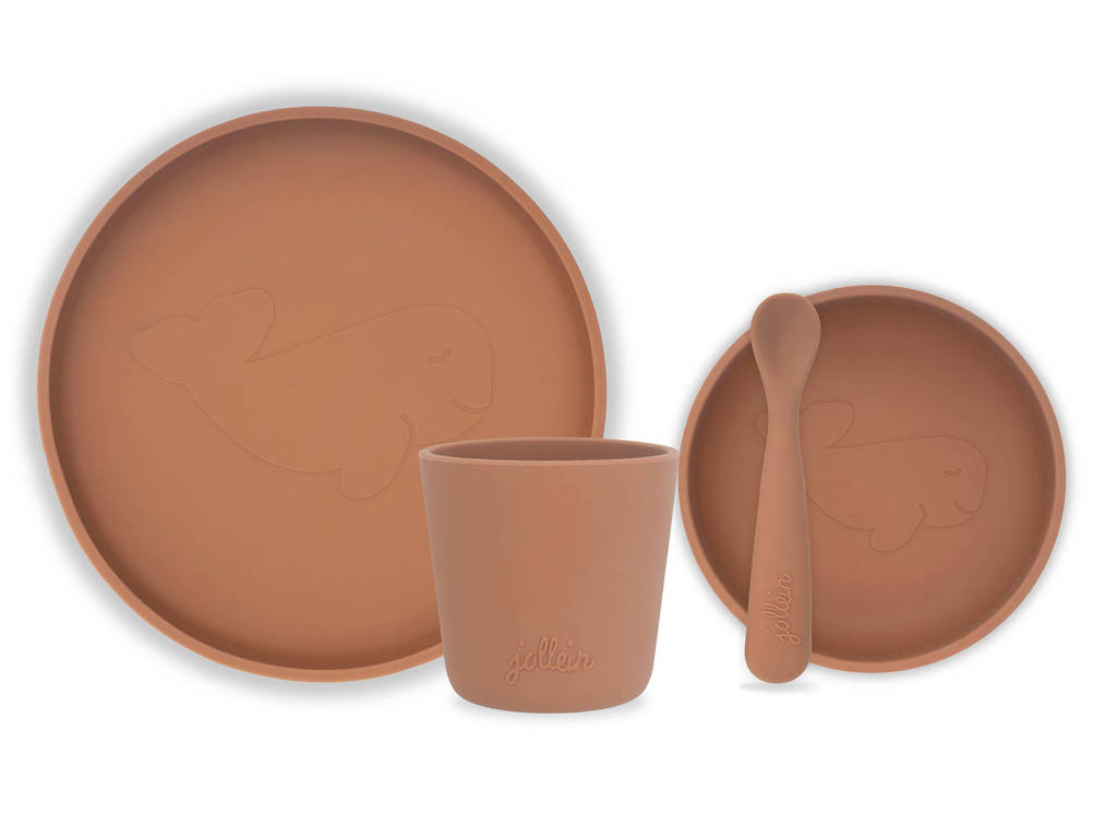 Super baby serviesdinerset siliconen Caramel