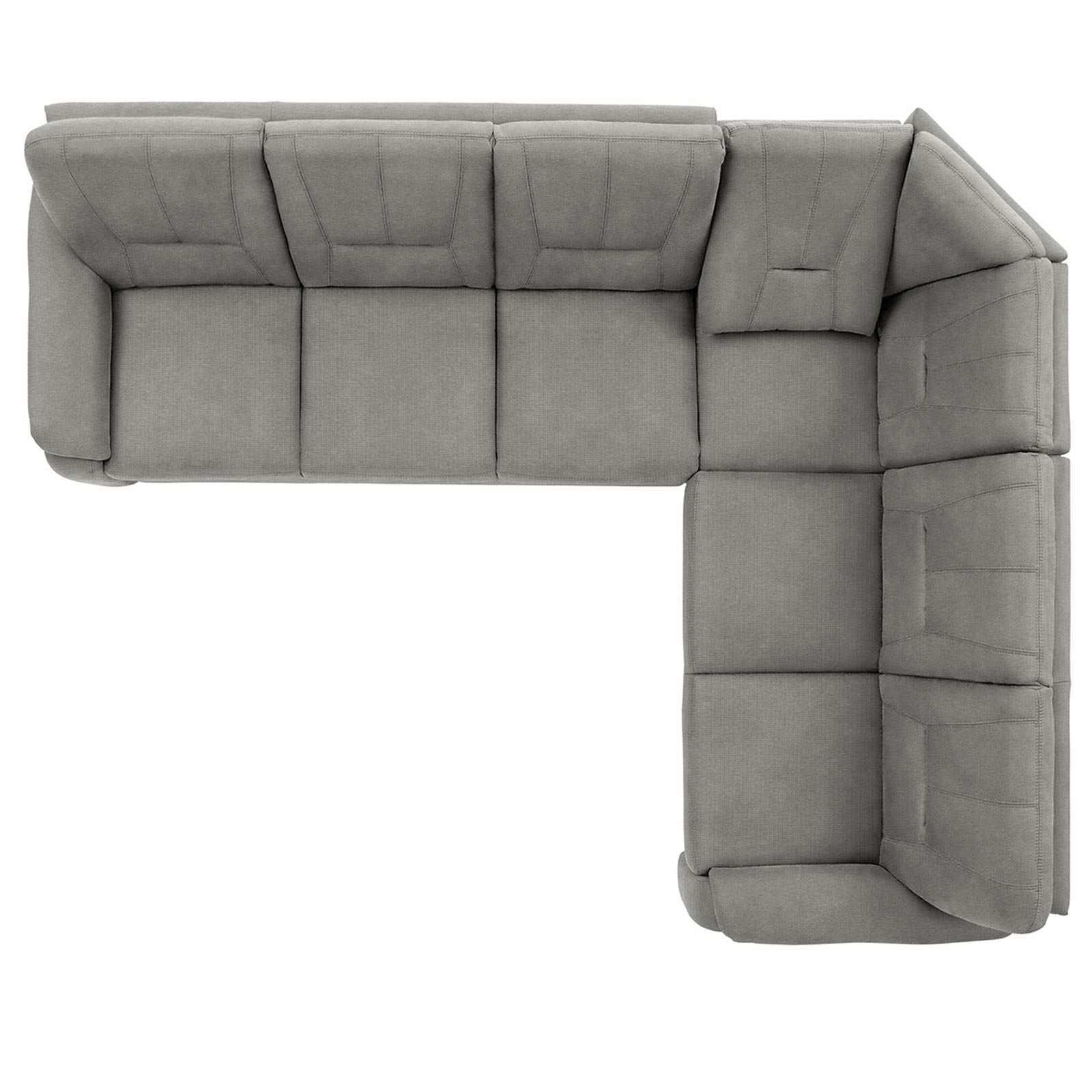 polsterpower Ecksofa - Belle silver - Basismodell - rechts