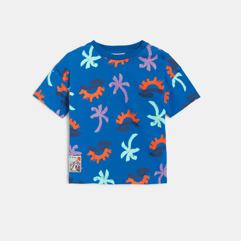 T-shirt bébé garçon bleu à imprimés palmiers Catimini Turquoise
