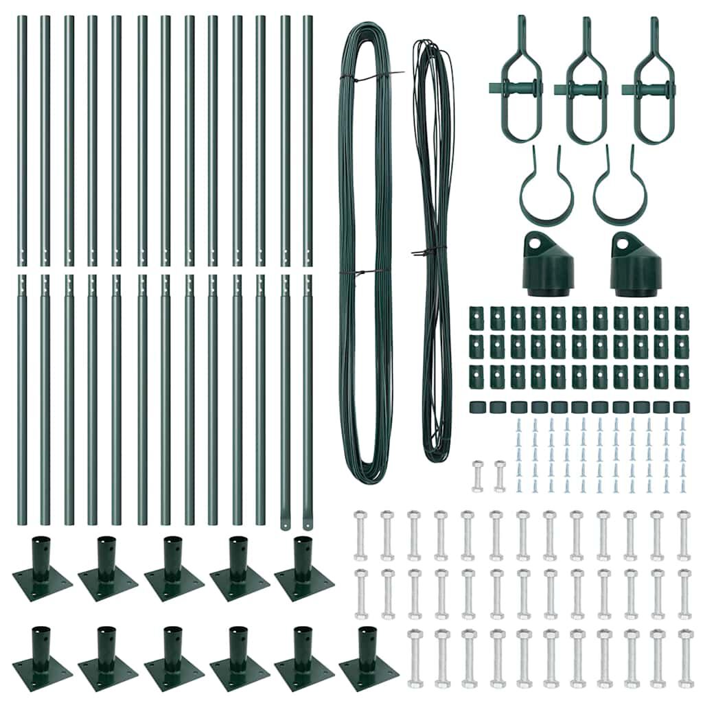 vidaXL Schuttingpalen 13 st Groen Ø32mm 150 cm