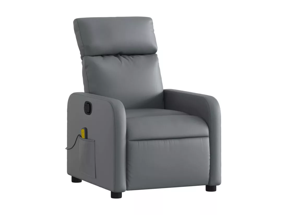 Fauteuil massant inclinable Gris Similicuir