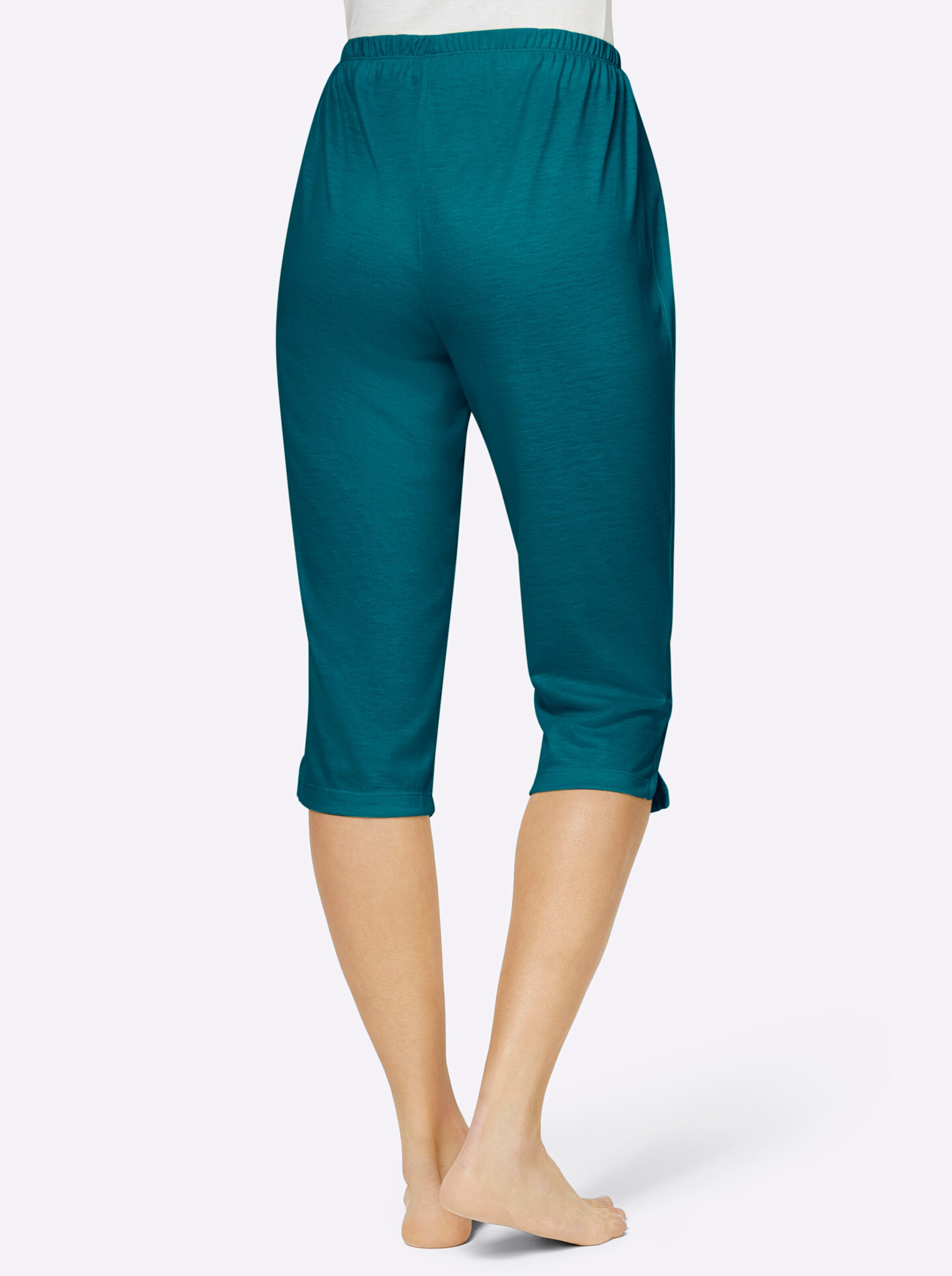 feel good Capri-Hosen in petrol + taupe