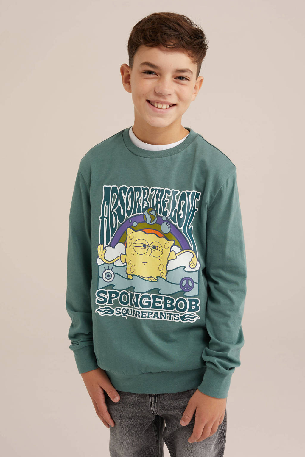WE Fashion sweater groen