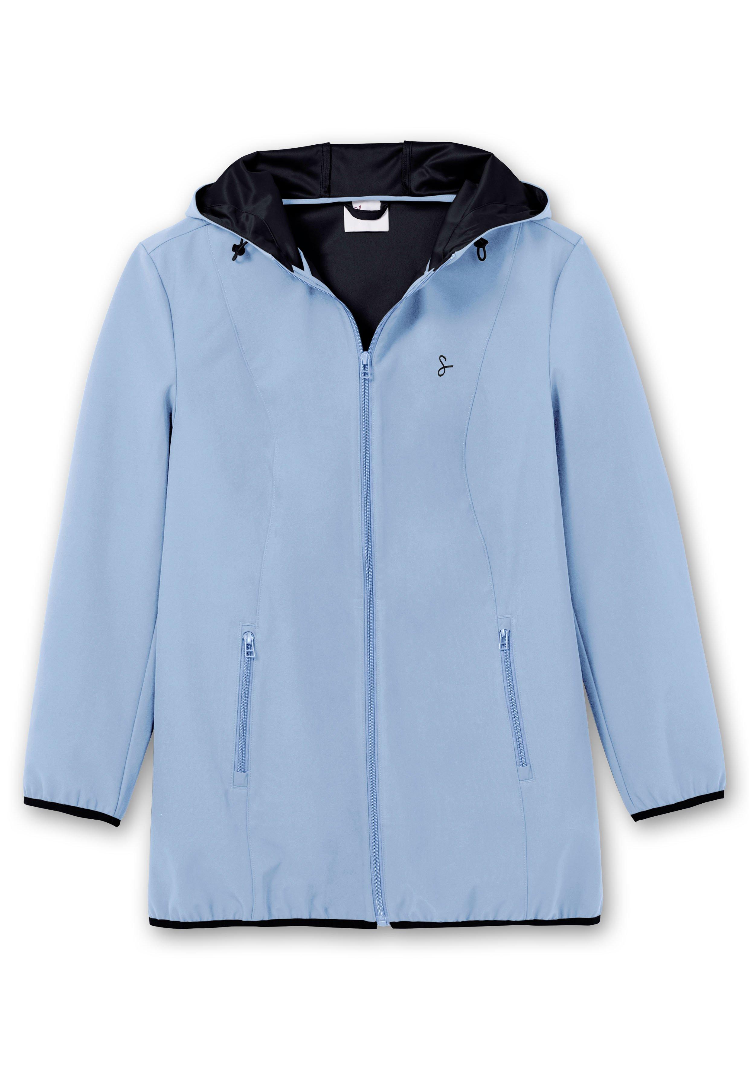 Softshelljacke mit Kapuze und Kontrastdetails
