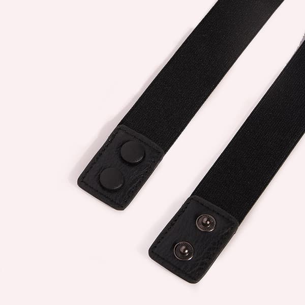 INF Elegant svart imitert skinn midjebelte for kvinner