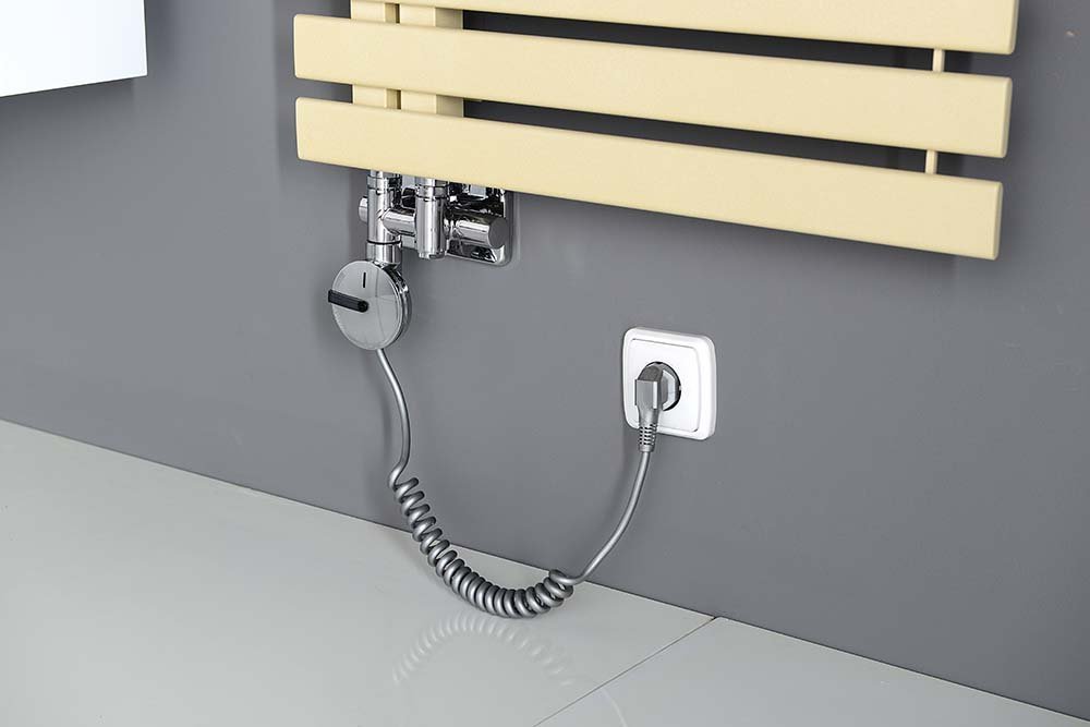Sapho Twin Combo handdoekradiator midden aansluitset chroom