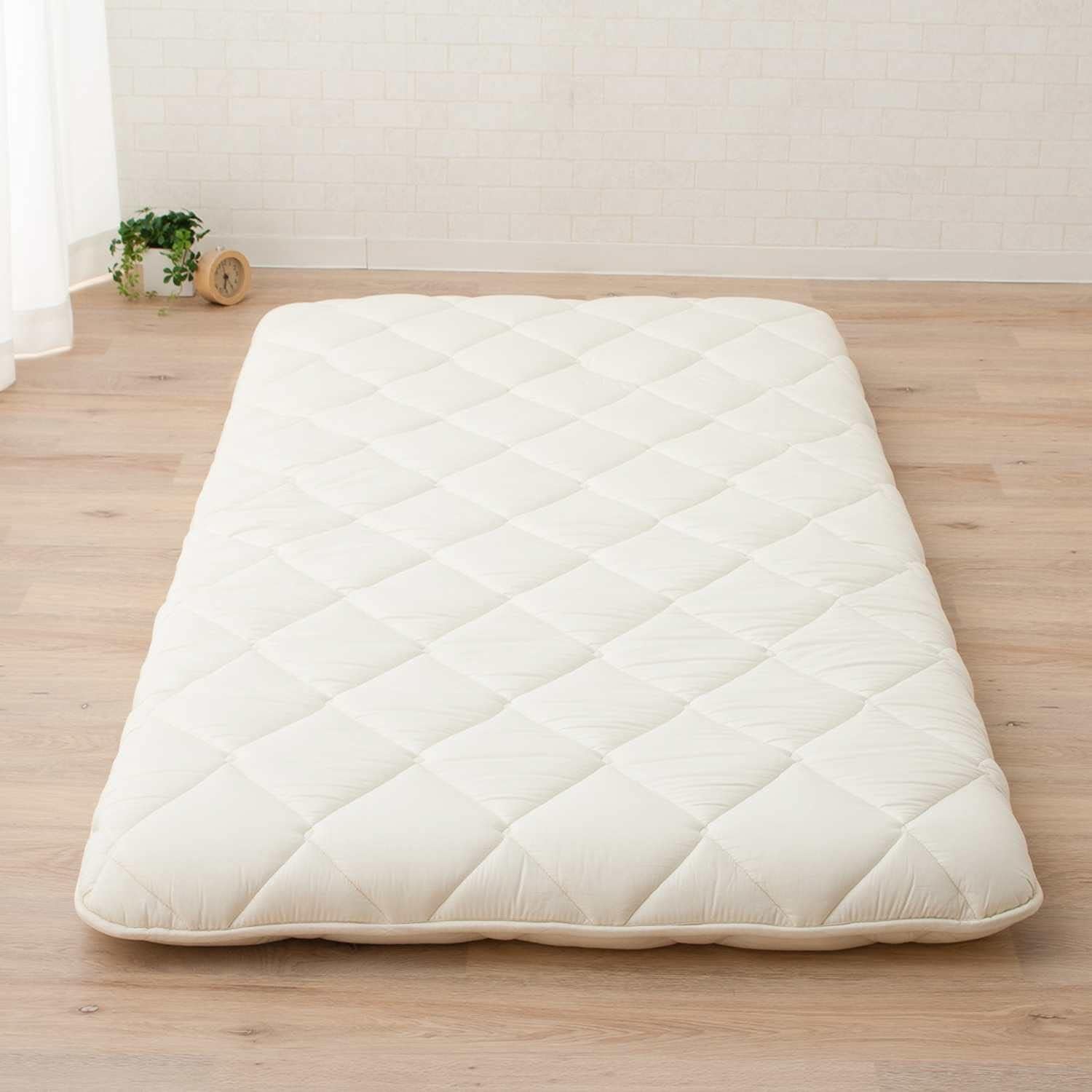 EMOOR Japanische Faltbarer Futon Matratze für Tatami CLASSE 100 x 200 cm, Weiß, Hergestellt in Japan, Bodenmatratze Baumwolle