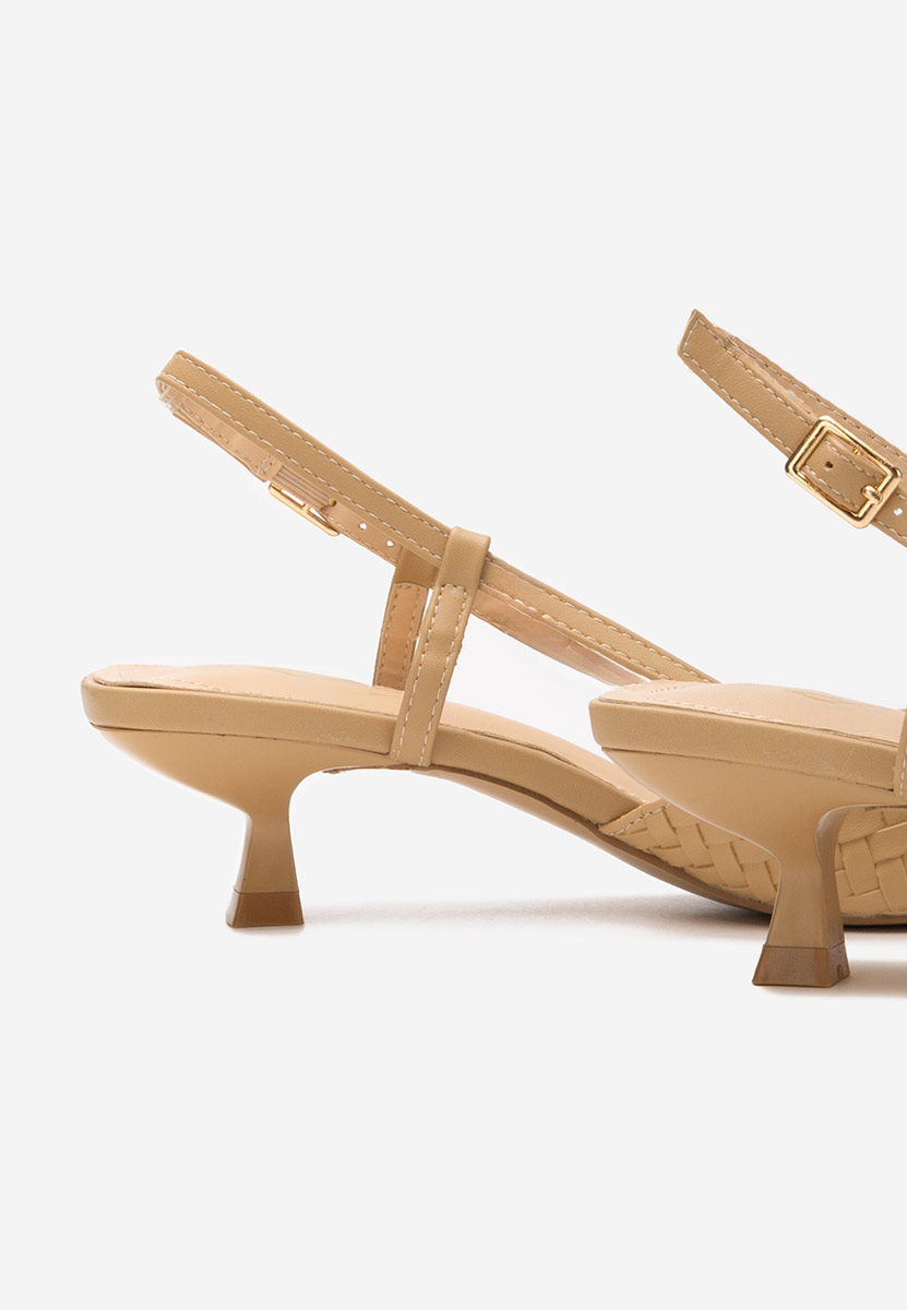 Chaussures à petit talon beige Margarete
