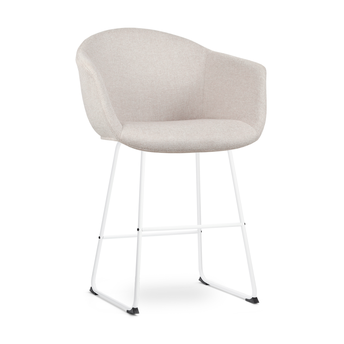 Barkruk Nino-Otis barkruk beige - wit onderstel - 65 cm