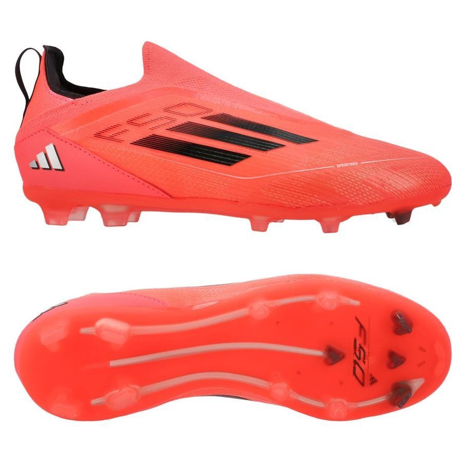 adidas F50 Pro Laceless FG Vivid Horizon - Turbo/Aurora Black/Argenté Enfant