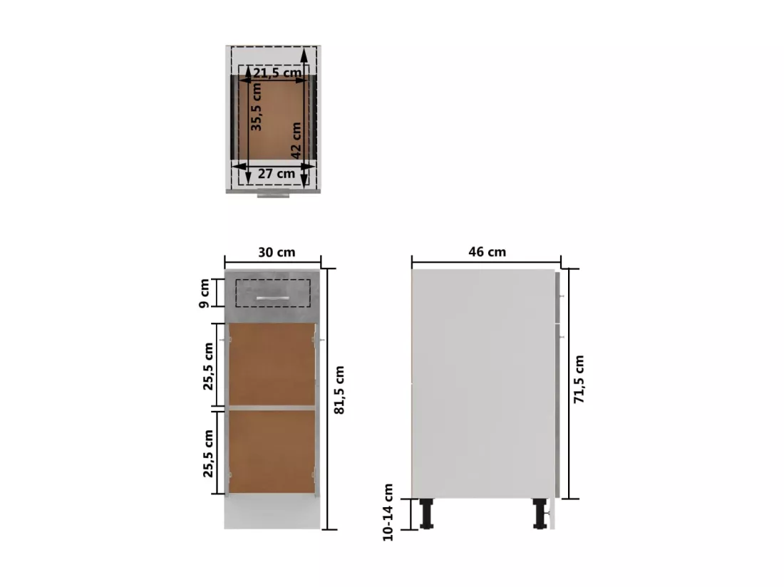 Armoire de plancher à tiroir 