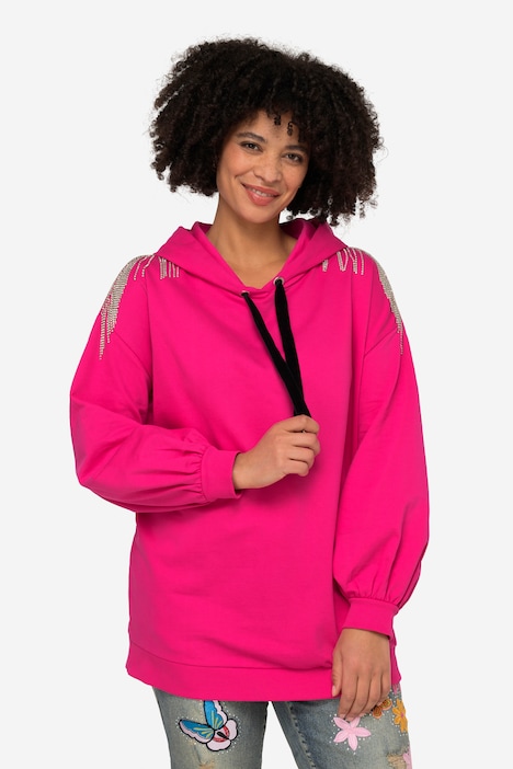 Hoodie, Kapuzensweater, Schulter-Verzierung, Ballon-Langarm