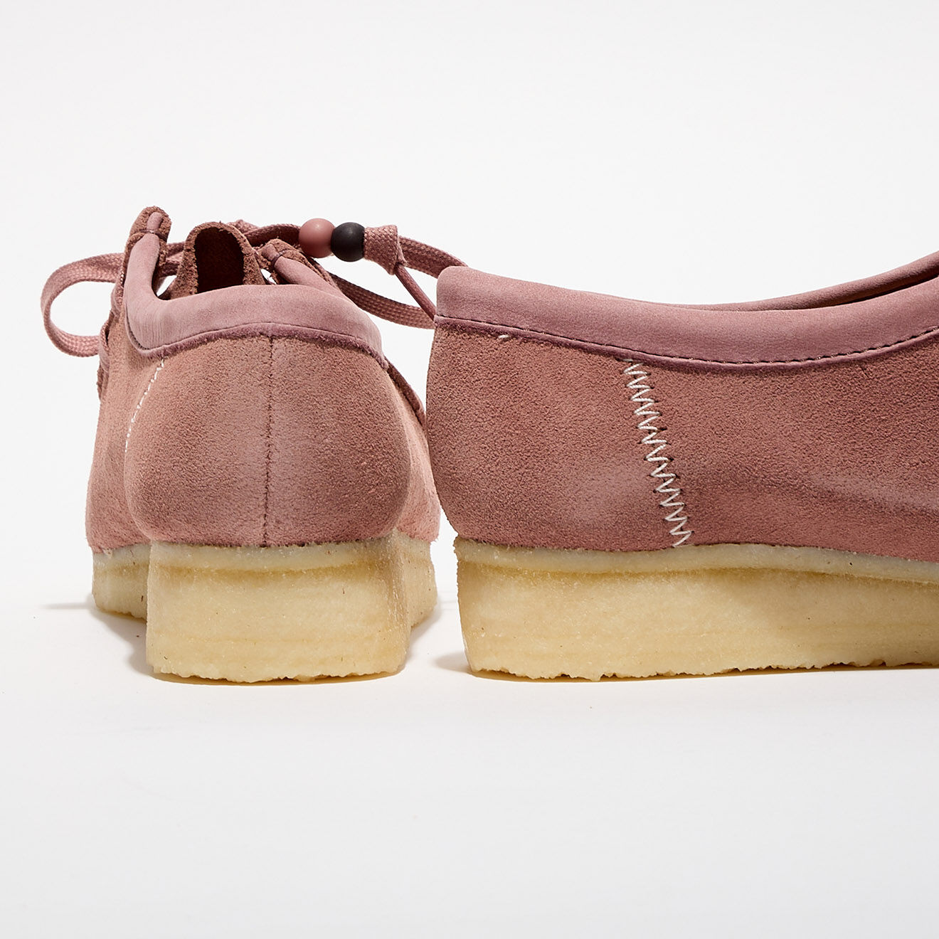 Clarks Originals Derbies en Velours de Cuir Wallabee vieux rose