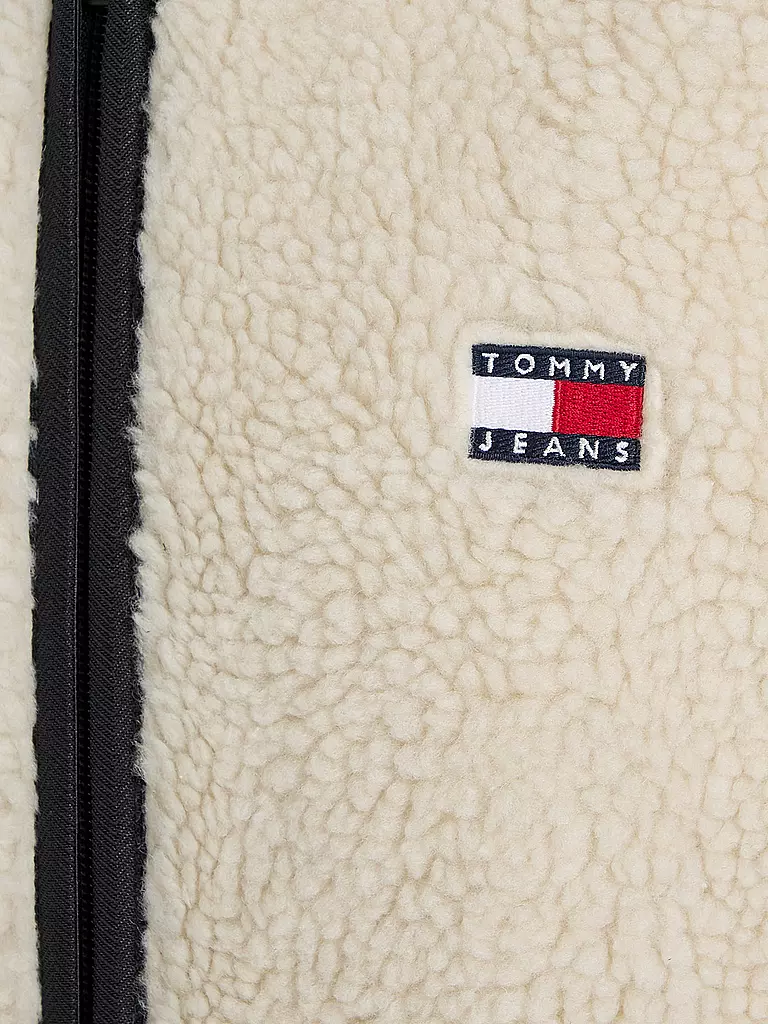 TOMMY JEANS Jacke in Felloptik beige