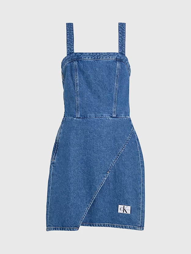 Vestido envelope jeans sem mangas