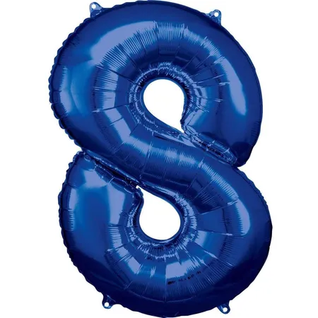 amscan Folienballon Zahl 8, blau