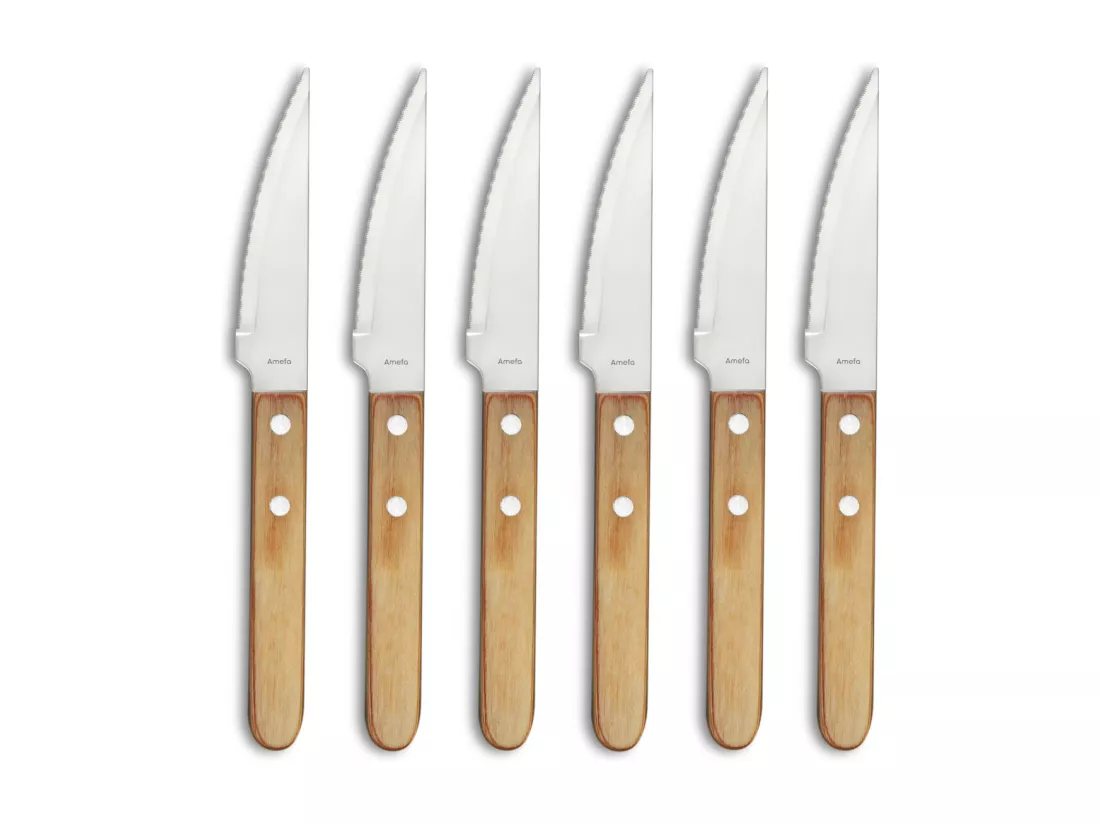 Steak Pizza Jumbo Bois - Set 6 couteaux steak