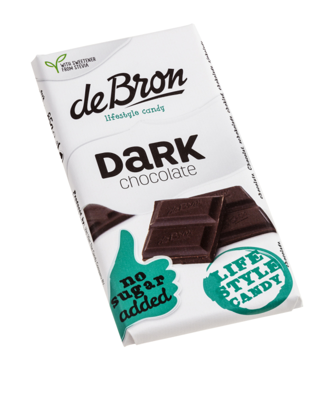 De Bron Tablet dark stevia 85g